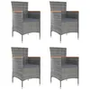 Image de vidaXL Chaises à manger de jardin lot de 4 Résine tressée Gris