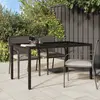 Image de vidaXL Table de jardin 150x90x75 cm Verre trempé/résine tressée Marron