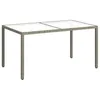 Image de vidaXL Table de jardin 150x90x75 cm Verre trempé et poly rotin Gris