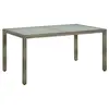 Image de vidaXL Table de jardin 150x90x75 cm Verre trempé et poly rotin Gris