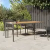 Image de vidaXL Table de jardin 190x90x75 cm Résine tressée/bois d'acacia Gris
