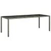 Image de vidaXL Table de jardin Gris 250 x 100 x 75 cm Verre trempé Polyrotin