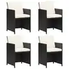 Image de vidaXL Chaises de jardin lot de 4 Résine tressée Noir