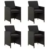 Image de vidaXL Chaises de jardin avec coussins lot de 4 Résine tressée Noir