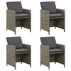 Image de vidaXL Chaises de jardin avec coussins lot de 4 Résine tressée Gris