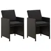 Image de vidaXL Chaises de jardin lot de 2 avec coussins Résine tressée Noir