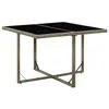 Image de vidaXL Table de jardin Gris 109x107x74 cm Résine tressée et verre