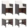 Image de vidaXL Jeu de chaise et tabouret de jardin 4 pcs Résine tressée Marron