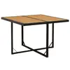 Image de vidaXL Table de jardin Noir 109x107x74 cm Résine tressée bois massif
