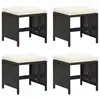 Image de vidaXL Tabourets de jardin avec coussins lot de 4 noir résine tressée