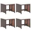 Image de vidaXL Tabourets de jardin et coussins lot de 4 marron résine tressée