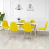 Image de vidaXL Chaises à manger lot de 6 Jaune moutarde Velours