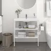 Image de vidaXL Cadre de lavabo de salle de bain Blanc 79x38x83 cm Fer
