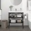 Image de vidaXL Cadre de lavabo de salle de bain Noir 79x38x83 cm Fer