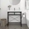 Image de vidaXL Cadre de lavabo de salle de bain Noir 79x38x83 cm Fer