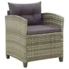 Image de vidaXL Chaise de jardin avec coussins Résine tressée Gris