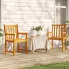 Image de vidaXL Chaises de jardin 2 pc Naturel Bois d'Acacia Massif