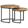 Image de vidaXL Tables gigognes 2 pcs Bois de manguier brut