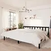 Image de vidaXL Cadre de lit sans matelas noir bois massif 200x200 cm