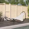 Image de vidaXL Chaise longue à bascule avec roues Acier et textilène Crème