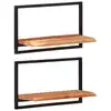 Image de vidaXL Étagères murales 2 pcs 60x25x35 cm Bois d'acacia et acier