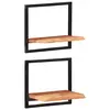 Image de vidaXL Étagères murales 2 pcs 40x24x35 cm Bois d'acacia et acier