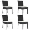 Image de vidaXL Chaises à manger de jardin lot de 4 résine tressée noir