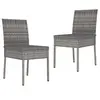 Image de vidaXL Chaises à manger de jardin lot de 2 résine tressée gris