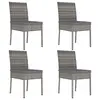 Image de vidaXL Chaises à manger de jardin lot de 4 résine tressée gris