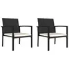 Image de vidaXL Chaises à manger de jardin lot de 2 résine tressée noir