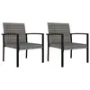 Image de vidaXL Chaises à manger de jardin lot de 2 résine tressée gris
