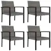 Image de vidaXL Chaises à manger de jardin lot de 4 résine tressée gris