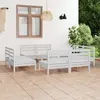 Image de vidaXL Salon de jardin 8 pcs Blanc Bois de pin massif