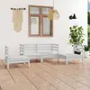 Image de vidaXL Salon de jardin 4 pcs Blanc Bois de pin massif
