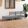 Image de vidaXL Salon de jardin 3 pcs Gris Bois de pin massif