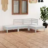 Image de vidaXL Salon de jardin 4 pcs blanc bois de pin massif