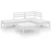 Image de vidaXL Salon de jardin 5 pcs Bois de pin massif Blanc