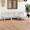 Image de vidaXL Salon de jardin 4 pcs Bois de pin massif Blanc