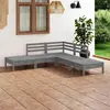 Image de vidaXL Salon de jardin 5 pcs Bois de pin massif Gris
