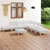 Image de vidaXL Salon de jardin 8 pcs Bois de pin massif Blanc