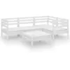 Image de vidaXL Salon de jardin 5 pcs Bois de pin massif Blanc
