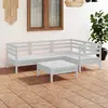 Image de vidaXL Salon de jardin 5 pcs Bois de pin massif Blanc