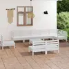 Image de vidaXL Salon de jardin 10 pcs Bois de pin massif Blanc