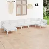 Image de vidaXL Salon de jardin 7 pcs Bois de pin massif Blanc