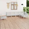 Image de vidaXL Salon de jardin 7 pcs Bois de pin massif Blanc