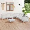 Image de vidaXL Salon de jardin 8 pcs Bois de pin massif Blanc