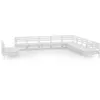 Image de vidaXL Salon de jardin 11 pcs Bois de pin massif Blanc