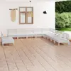 Image de vidaXL Salon de jardin 11 pcs Bois de pin massif Blanc