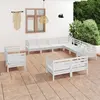 Image de vidaXL Salon de jardin 11 pcs Bois de pin massif Blanc