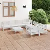 Image de vidaXL Salon de jardin 9 pcs Blanc Bois de pin massif